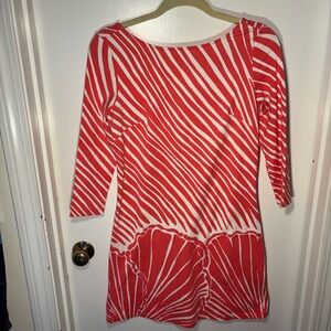 Lilly Pulitzer Coral and White Striped Dress.